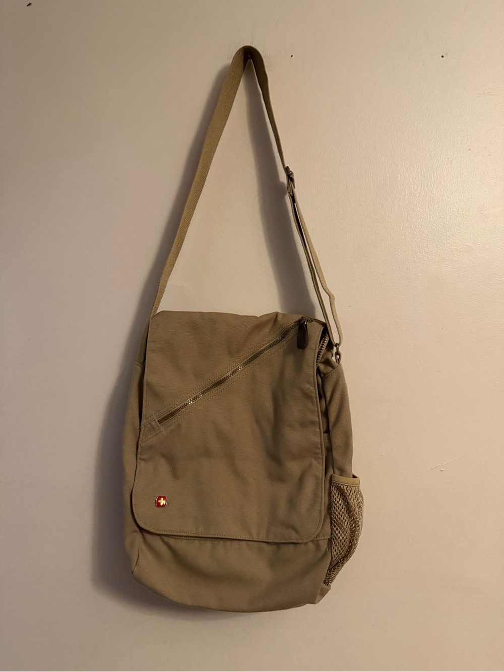 Tan Crossbody Messenger Bag - Casual Everyday Carry